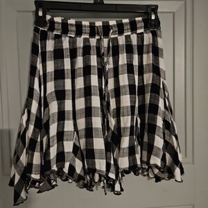 Vici Black and White Plaid Skater Skirt